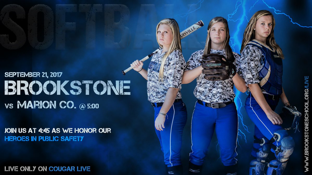 SOFTBALL!  BHS v Marion County LIVE TODAY at 5:00 p.m. brookstoneschool.org/live #brookstone #betheone #softball #ghsa2017 #gocougs