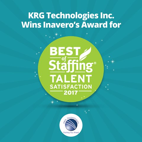 KRGTech's tweet photo. #KRG wins #Inavero’s 2017 Best of Staffing® Talent Satisfaction Award for our superior service quality as rated by #JobSeekers https://t.co/L9W0jM0rVJ