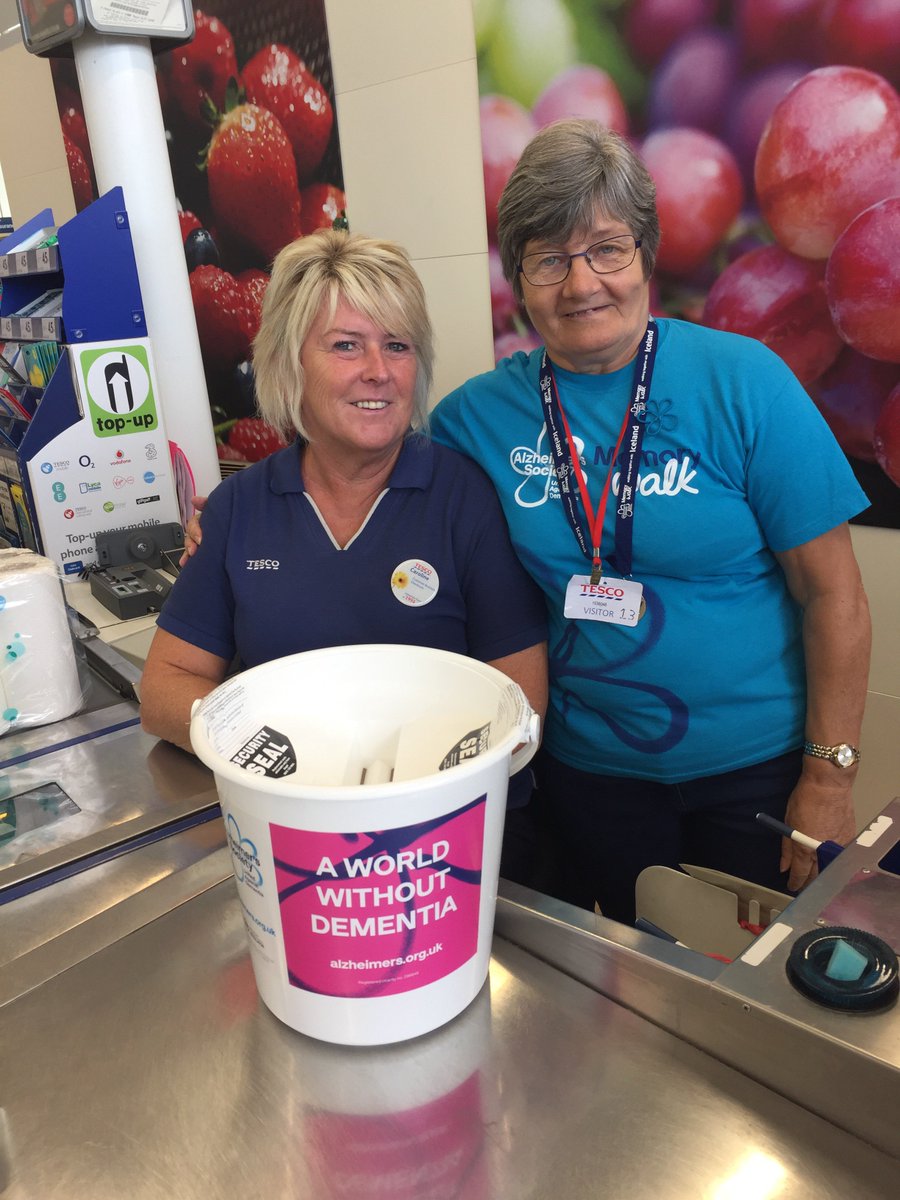 Our check out staff Caroline helping the Alzheimer's charity lovely community work