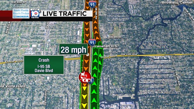 Crash on I-95 SB at Davie Blvd #traffic https://t.co/nCcrwoI3AL
