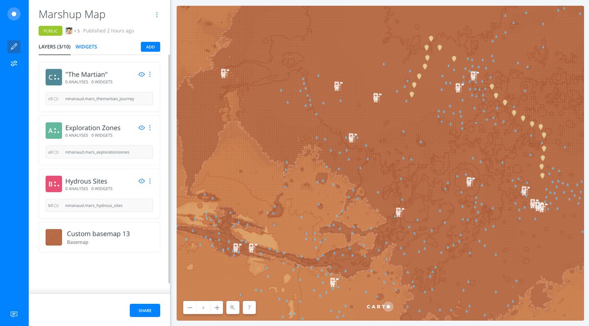 Create and share your own maps of Mars using <a href="/CARTO/">CARTO</a> and #OpenPlanetaryMap basemaps and datasets ! github.com/openplanetary/… #EPSC2017