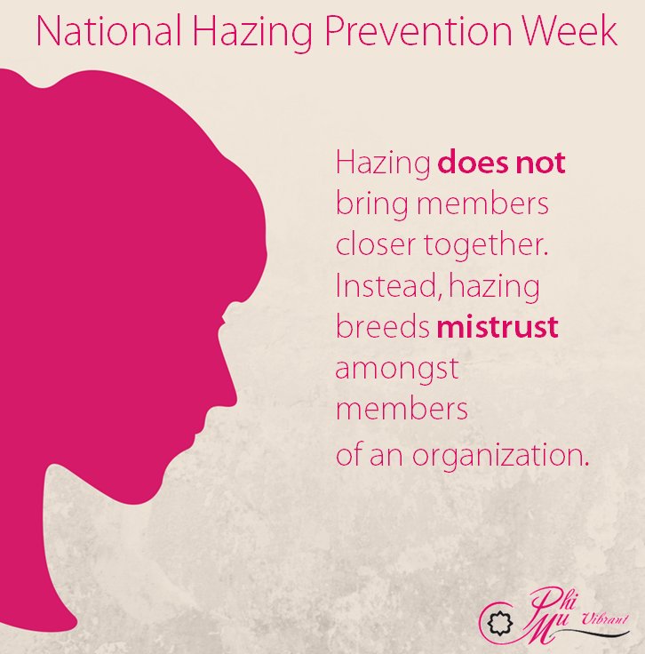 "To be to others what we would they would be to us." How do you and your sisters honor this line of the Creed?  #NHPW17 #PhiMusAgainstHazing