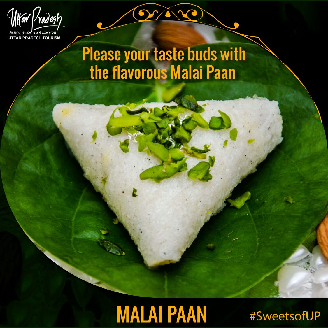 uptourismgov's tweet photo. Please your taste buds with the royal Malai Paan of #Lucknow and share your moments with us enjoying this delicious sweet. #SweetsOfUP https://t.co/ajxBX58GZX
