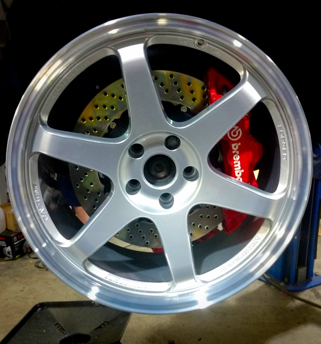 RRTRacing's tweet photo. Test fitting some Volk's around a Brembo BBK on our Audi S4 project.

#volk #rrt #rrtracing #brembo #raysengineering #audi #s4 #turbo #boost https://t.co/YsMrPKpnA7