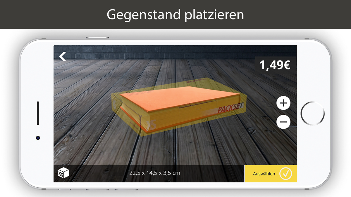DeutschePostDHL's tweet image. Mit der neuen #DHL #Packset #AugmentedReality App für #iOS11 das passende Packset finden! Hier #App downloaden: bit.ly/2xi6Xp0