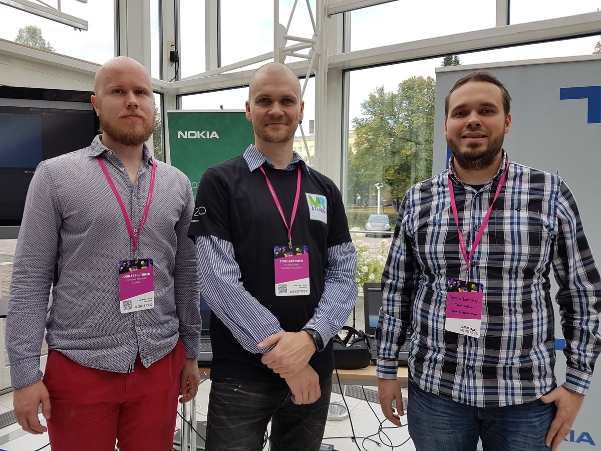The winner of the #OZOMRathon mixed reality hackathon is team Kalmar #OZO #mindtrek17 <a href="/Kalmarglobal/">Kalmar</a>