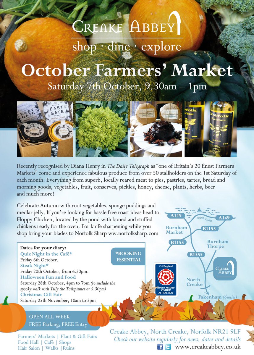 October Farmers' Market - Saturday 7th October, 9.30am to 1pm. Hope to see you here!