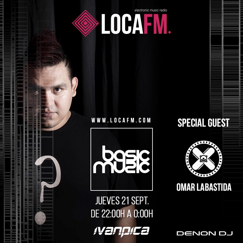 BasicMusicRadio's tweet photo. Tonight 22:00hrs Cest. #basicmusicradioshow 
Live interview and exclusive set of our Mexican friend @OmarLabastida on @locafm #guest #techno https://t.co/OQPs4OkNEe