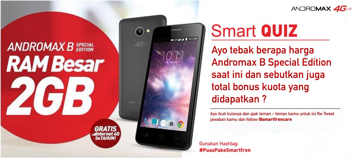 Kuis #PuasPakeSmartfren periode 21-27 Sep 2017, sdh dimulai ya Sobat. Ayo ikutan kuisnya &amp; kamu bs mendapatkan 1 Unit Smartphone Andromax A.
