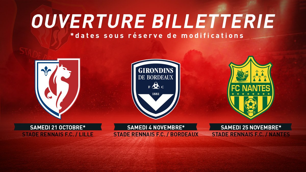 🚨Les billetteries pour #SRFCLOSC, #SRFCFCGB et #SRFCFCN sont ouvertes.🚨 À très bientôt au @RoazhonPark ! 🎫 ➡️ bit.ly/2fCsZJ2