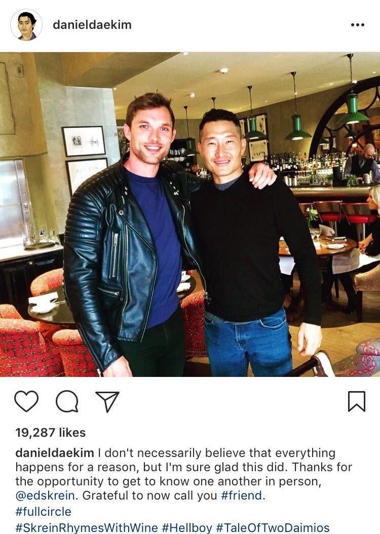 We love this.
<a href="/edskrein/">Ed Skrein</a> with <a href="/danieldaekim/">Daniel Dae Kim</a> his Hell Boy replacement ✊🏼
We invite you BOTH to our event at the <a href="/NationalTheatre/">National Theatre</a> in October!