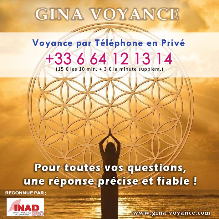 gina_voyance's tweet photo. VOYANCE PAR TELEPHONE EN PRIVE au +33 6 64 12 13 14
par #MEDIUM #VOYANCE GINA
https://t.co/6zToHUAJmJ
#voyante #medium #ginavoyance https://t.co/GrqYTYvRlV