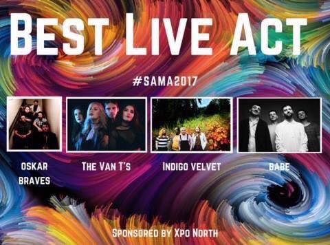 The band have been nominated for Best Live Act at the Scottish Alternative Music Awards. Cool. @OSKAR_BRAVES