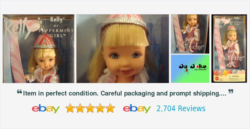jojokejohn's tweet photo. BARBIE-KELLY-THE NUTCRACKER-KELY AS PEPPERMINT GIRL -2001-UNIQUE-RARE-NEW #NutcrackerBarbie https://t.co/oY3169oq6z https://t.co/DXr24xxX0t