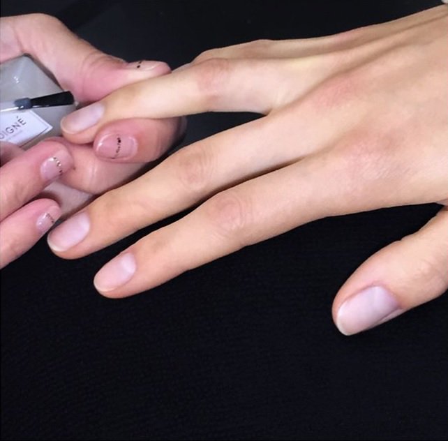 Soigné #praline for @emiliodelamorena SS18 show led by celebrity manicurist @amistreets <a href="/lmcworldwide/">LMC</a>