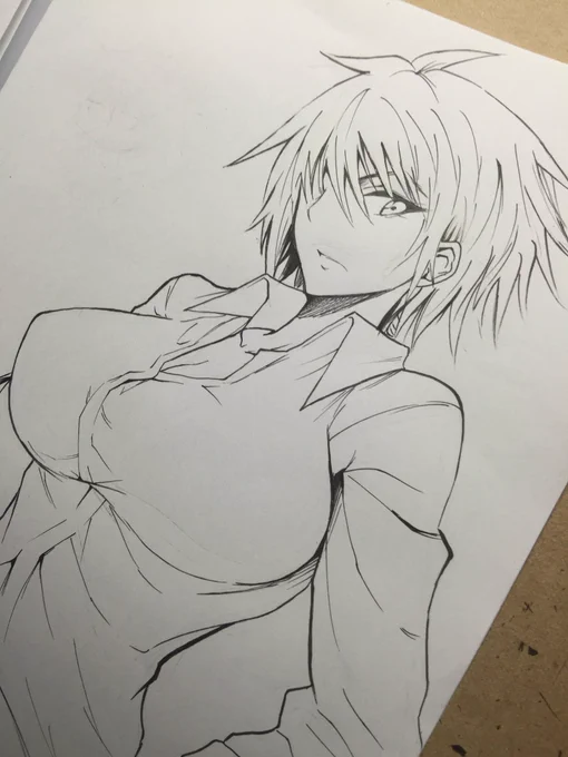 Gペン使わない方がいい気してきた……(筆ペンとミリペンのみで作画) 