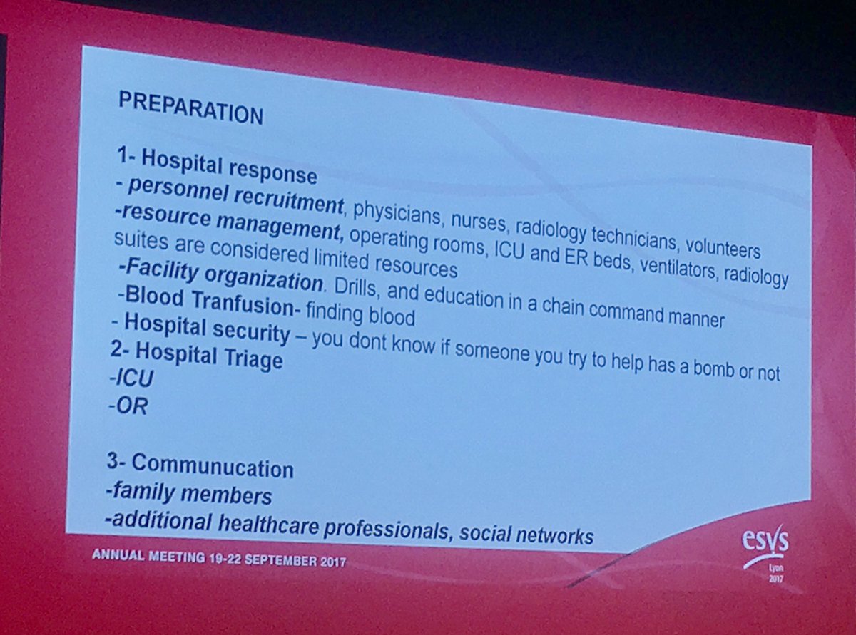 missapodaka's tweet photo. Lessons learned from Vascular Trauma after #terrorism attacks in Turkey ... Great lecture Dr. Akay #ESVS2017 https://t.co/cdqjxjsyYt