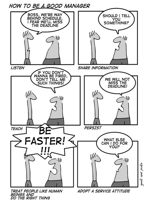 induto_com's tweet photo. How to be a good manager?! #agile #scrum #induto #manager #Job https://t.co/ilGV1f91se