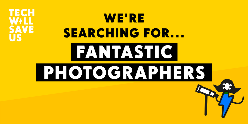 techwillsaveus's tweet photo. We're #hiring. Looking for some great #freelannce photographers to work on a few fun projects! Email: adam.shephard@techwillsaveus.com ⚡️⚡️ https://t.co/no9bOKkxvQ