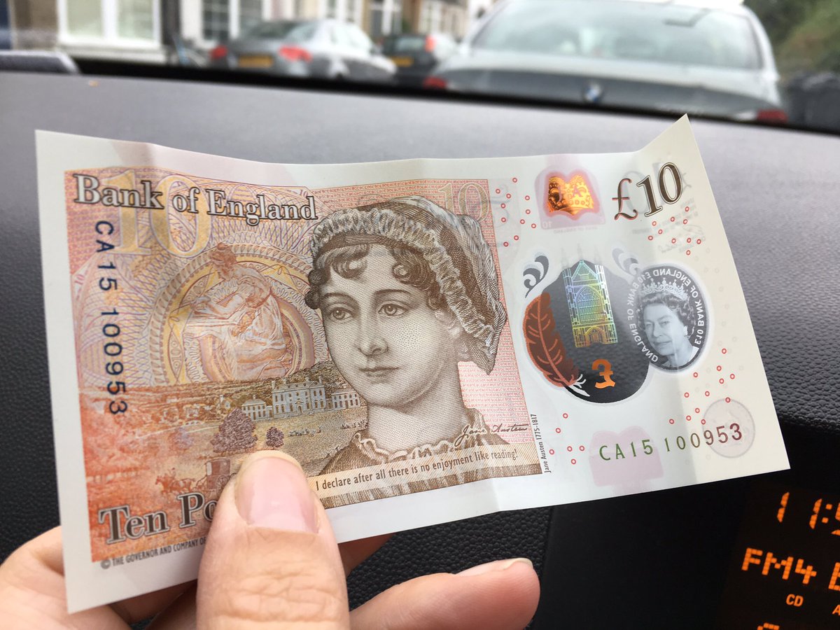 melaniec08's tweet photo. Cheery to see my first new £10 this morning #helloJane https://t.co/gkYLYHRpj6