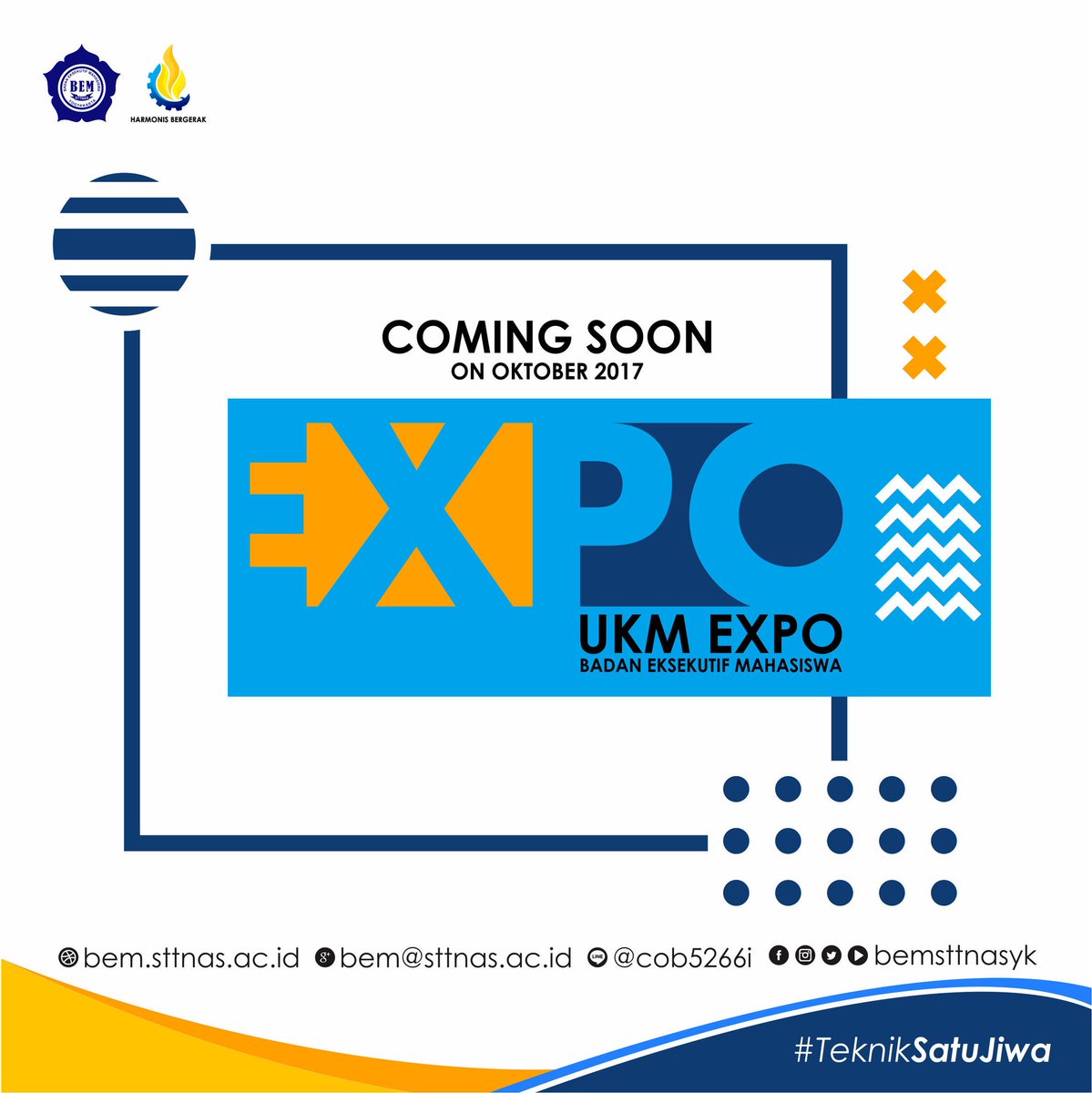 bemsttnasyk's tweet photo. Coming Soon
UKM Expo 2017 
KABINET HARMONIS BERGERAK
BEM STTNAS YK
#bemsttnasyk
#kabinetharmonisbergerak
#TeknikSatuJiwa https://t.co/rfmIu0md1i