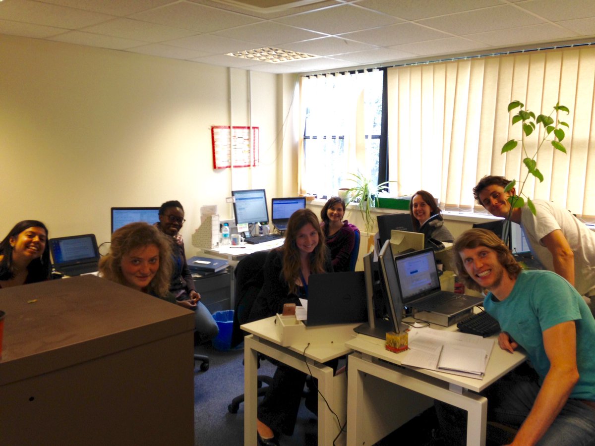 After nearly a whole year, finally all 8 of us are in the office at the same time! #PhDchat #nooxygen