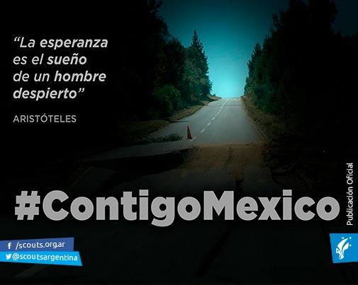 ScoutsArgentina's tweet photo. #ContigoMexico #ScoutsDeArgentina https://t.co/UroaIhIMoq