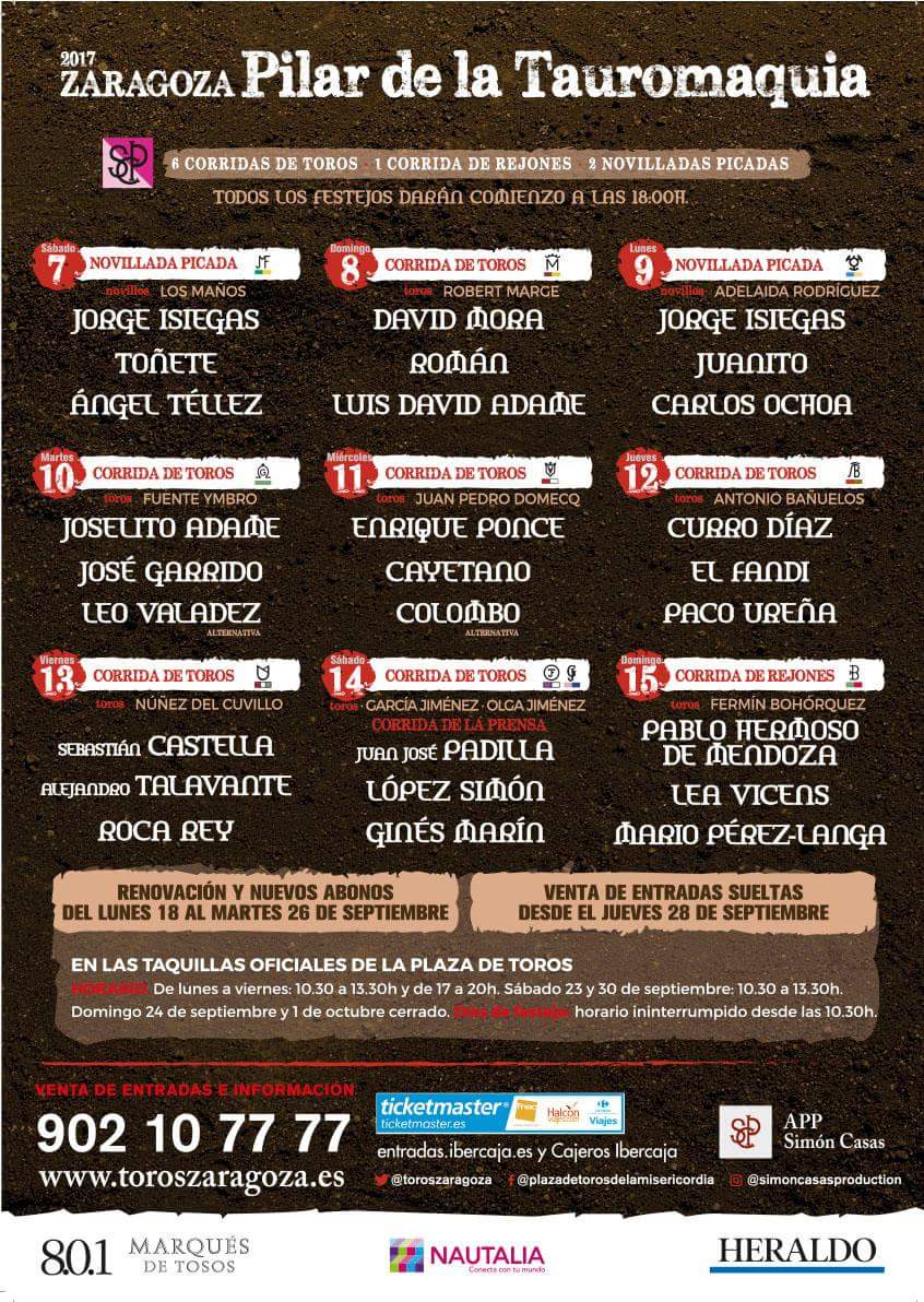 TOROSXELCAMPO's tweet photo. Feria del Pilar 2017. Zaragoza https://t.co/lI48uU9tQi