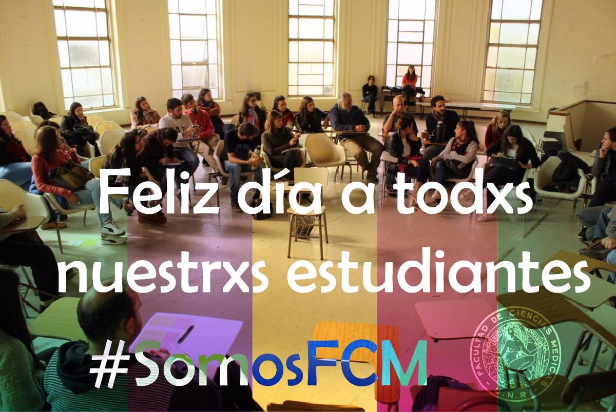 FCMUNR's tweet photo. Feliz Día Estudiantes #FCMUNR !!! Desde nuestra Casa celebramos el Derecho a la Educación y a la Salud! #SomosFCM #SomosUNR https://t.co/S71cKpAnyS