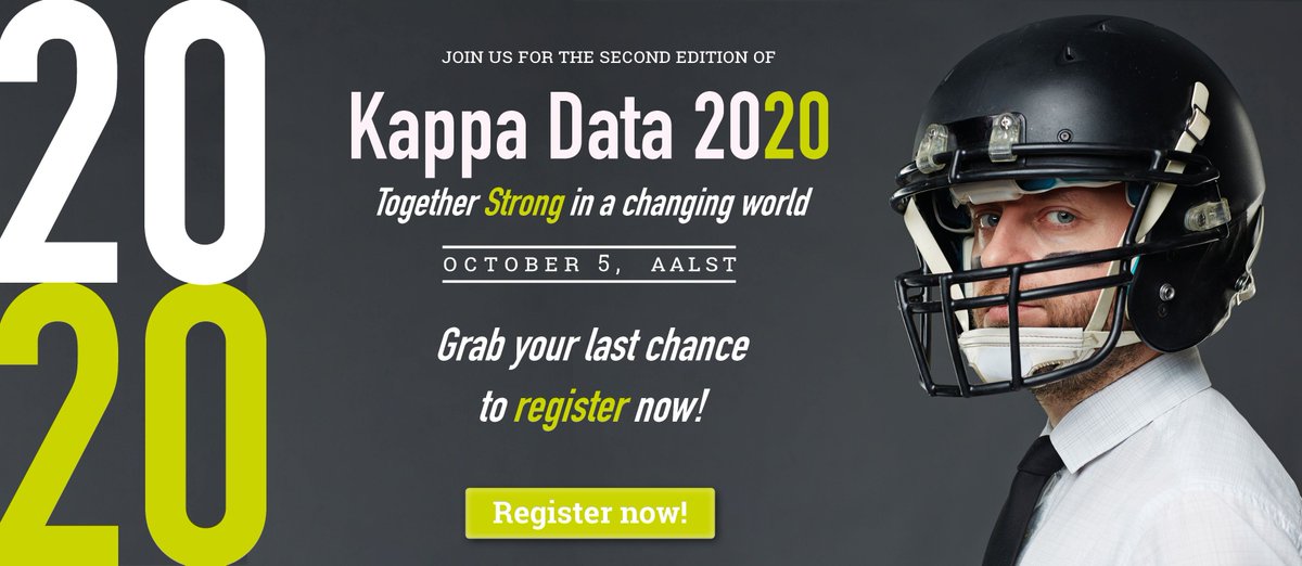 KappaData's tweet photo. Just a few seats left for #KappaData2020! Grab the last chance to register... do it now! https://t.co/95ZcJzqKn0 https://t.co/GJbfyApvZe