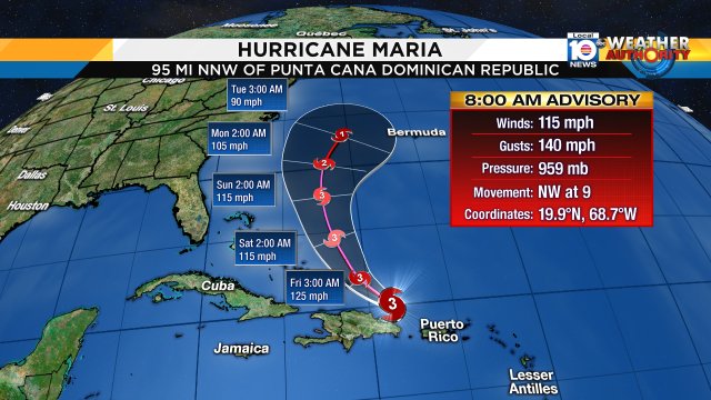 Here is the new update on Maria, still a dangerous Category 3 major Hurricane https://t.co/33Jb4dH65b