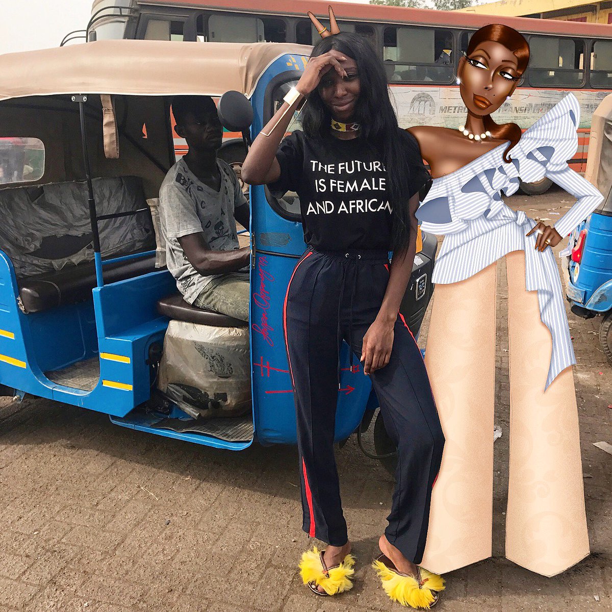 0ppong's tweet photo. Bloggers Be Like:

"Seeing Africa with @ValeneLontanga wearing @shoplibaya"

Papa Oppong
Ghana
2017

#drawingwhileback #style #art https://t.co/ZZ4THH4E3e