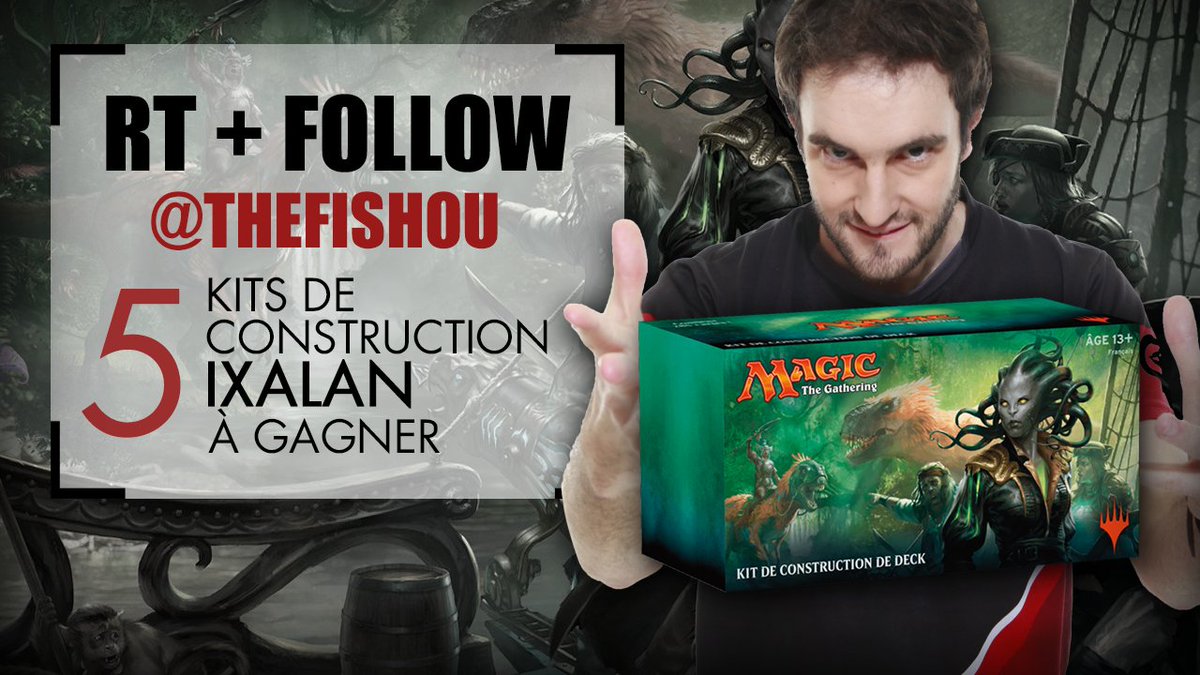 Hey, envie de gagner 5 kits de construction Magic the Gathering Ixalan ? 
C'est tout simple il suffit de RT + Follow. 🌟🌟🌟<a href="/wizards_magicFR/">Magic France</a>