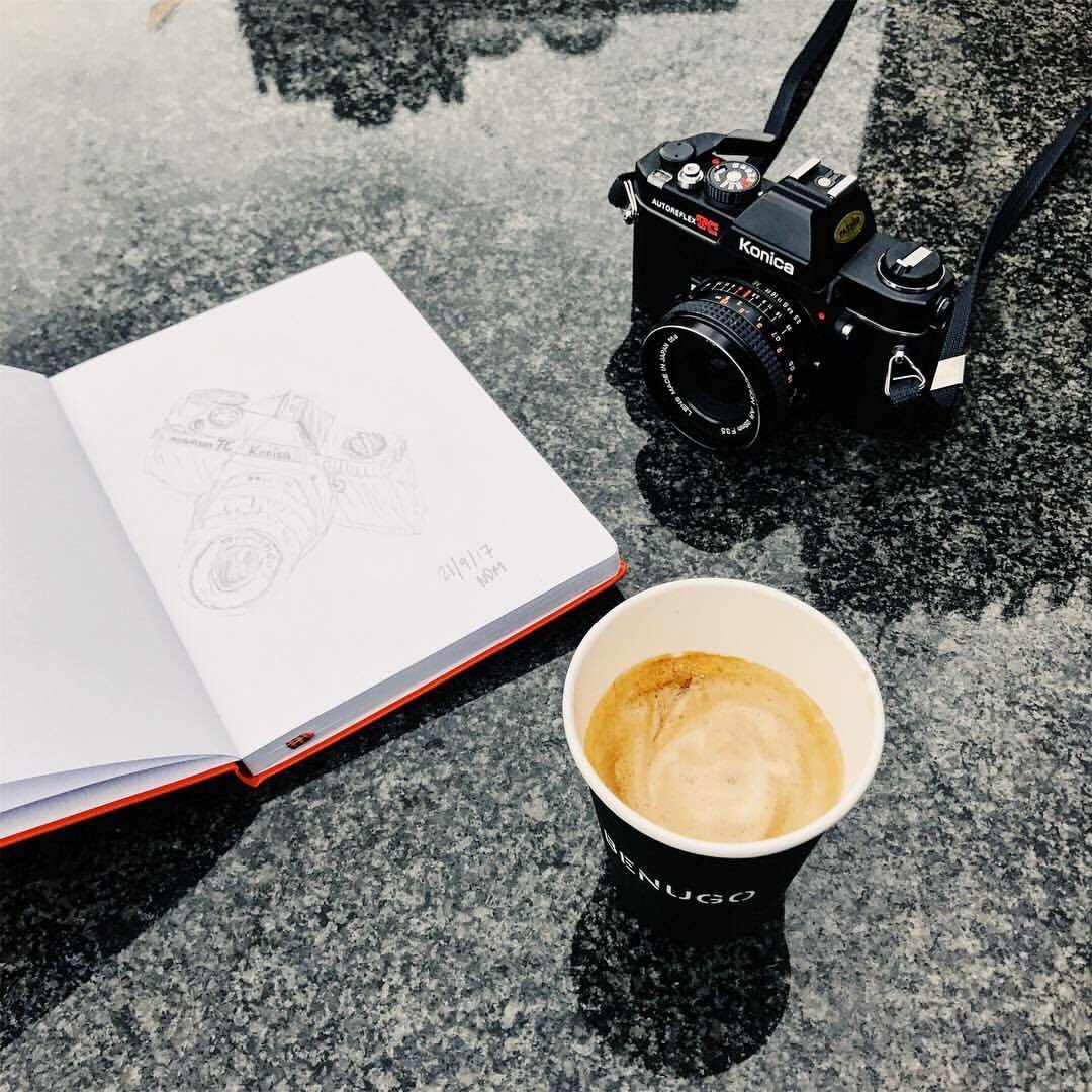 nickdemarco_'s tweet photo. 28:9 Konica Autoreflex TC &amp; 28mm Hexanon F3.5 AR &amp; bad sketch #believeinfilm #filmisnotdead #japancamera #Konica #sketch #coffee #28mm https://t.co/1M0S0KM1cC