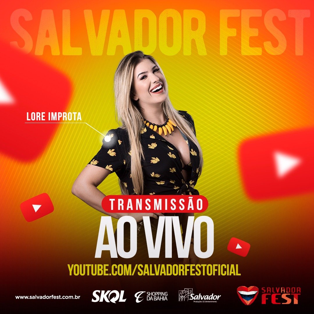 LoreImprota's tweet photo. MEUS AMOOORES! 💋😍 Domingo vou apresentar a transmissão da festa mais esperada da cidade, o Salvador Fest com o querido Léo Sampaio. Fiquem l https://t.co/NKZ6FO9Gcv