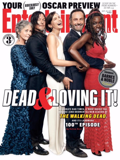 DanaiGurira's tweet photo. Celebrating 100 episodes + #TWD's upcoming Season 8 with these exclusive @EW covers! https://t.co/tsGSPMNZlk https://t.co/q332KKCg63