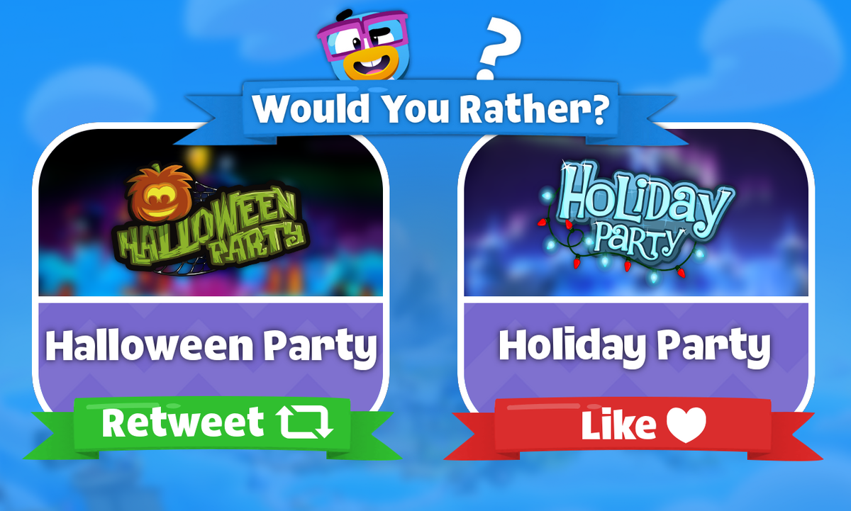 WYRCPI's tweet photo. Would You Rather? #6

Retweet for Halloween Party

Like for Holiday Party https://t.co/7lUigkKlLW