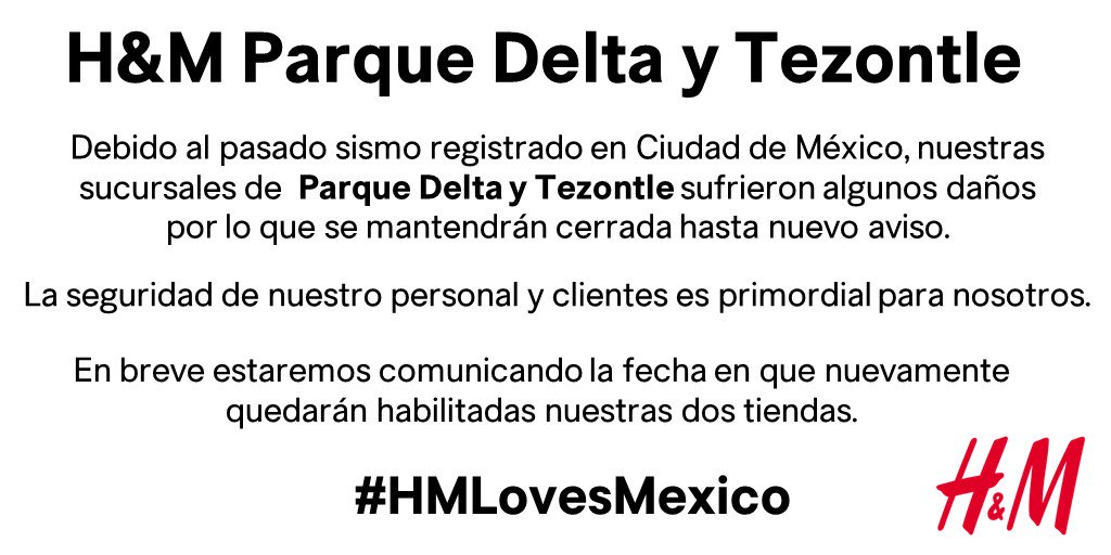 #AvisoImportante debido al pasado sismo en la Ciudad de México, nuestras sucursales de Parque Delta y Tezontle estarán cerradas.