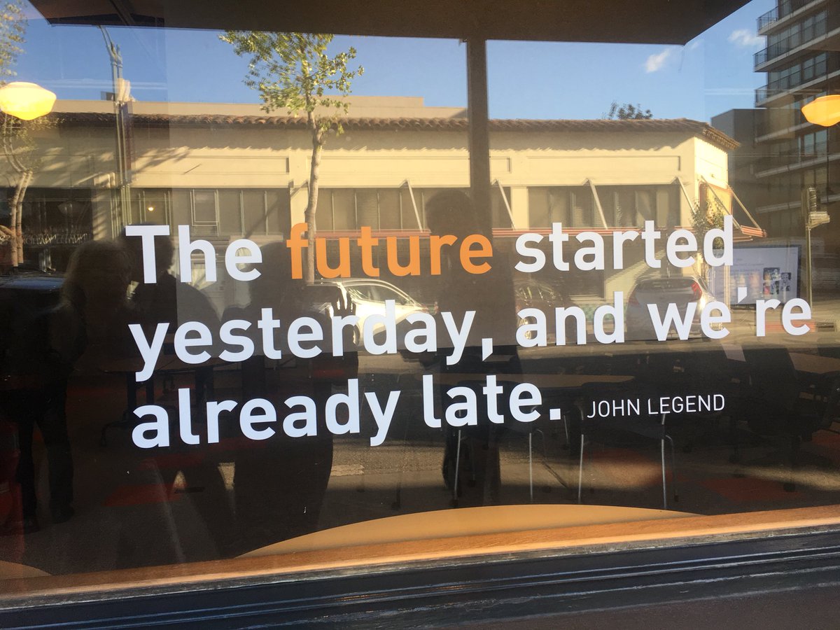 In Palo Alto learning about future. It started yesterday - are we already late. #instituteforfuture