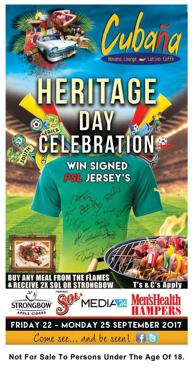 Celebrate Heritage Day with Cubaña and stand a chance to win big!

T's &amp; C's apply.

Come see... and be seen!
