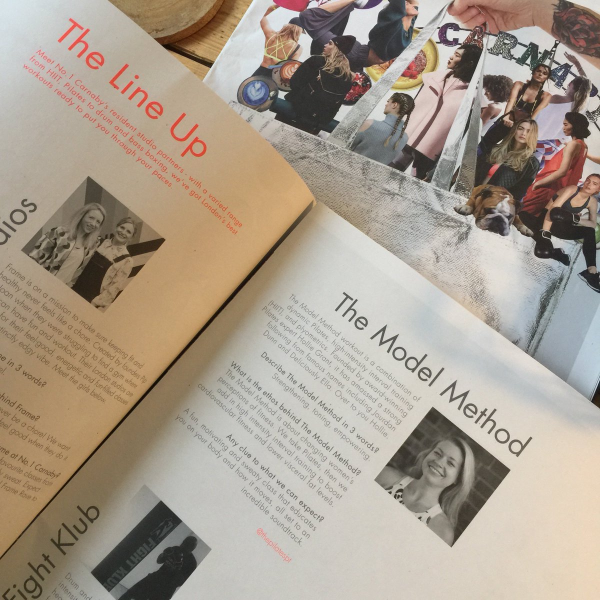themodelmethod's tweet photo. It's meeeee ! Featuring in No.1 by @sweatybetty newspaper! Book a #modelmethodmondays class with @PilatesPT here: https://t.co/4O3kXD35Vt https://t.co/7bHQVQWzzJ