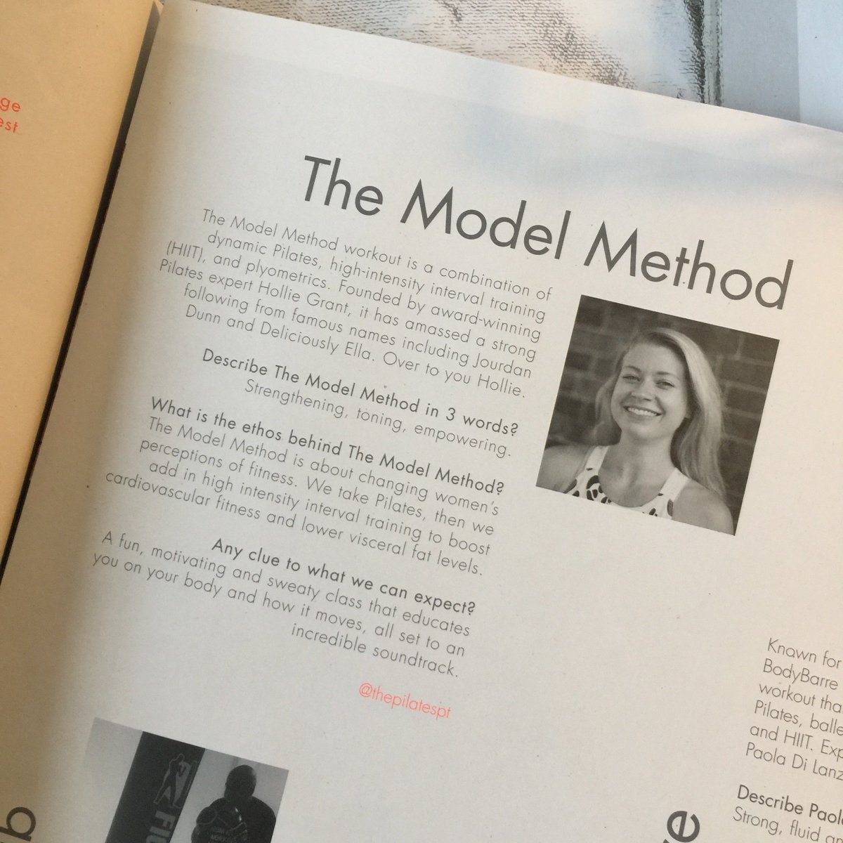 themodelmethod's tweet photo. It's meeeee ! Featuring in No.1 by @sweatybetty newspaper! Book a #modelmethodmondays class with @PilatesPT here: https://t.co/4O3kXD35Vt https://t.co/7bHQVQWzzJ