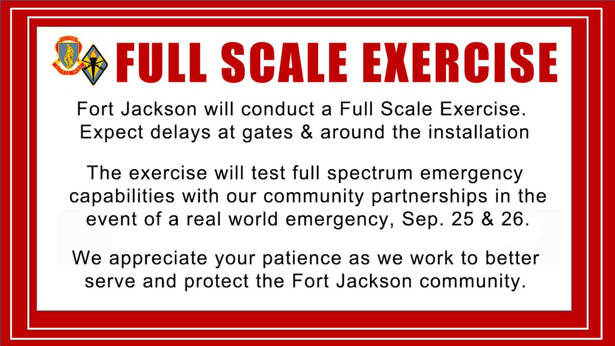 fortjackson's tweet image. #FortJackson #FullScaleExercise #TrainAsWeFight #VictoryStartsHere #RightHere