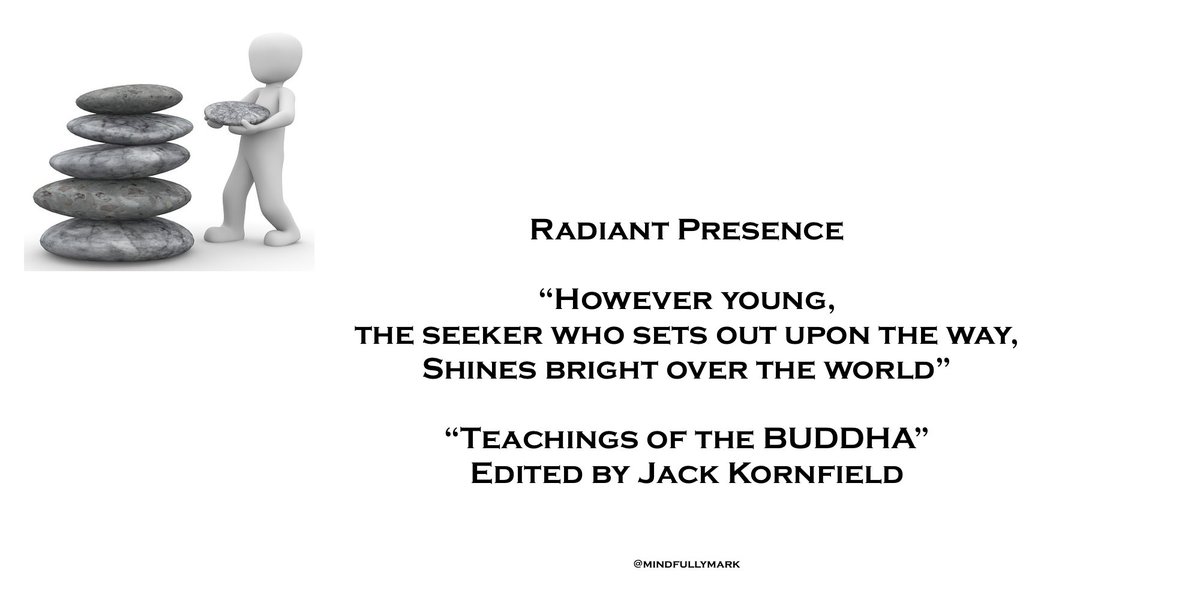'However young,the seeker who sets out upon the way,shines bright over the world' @JackKornfield 'Teachings of the Buddha' #radiantpresence