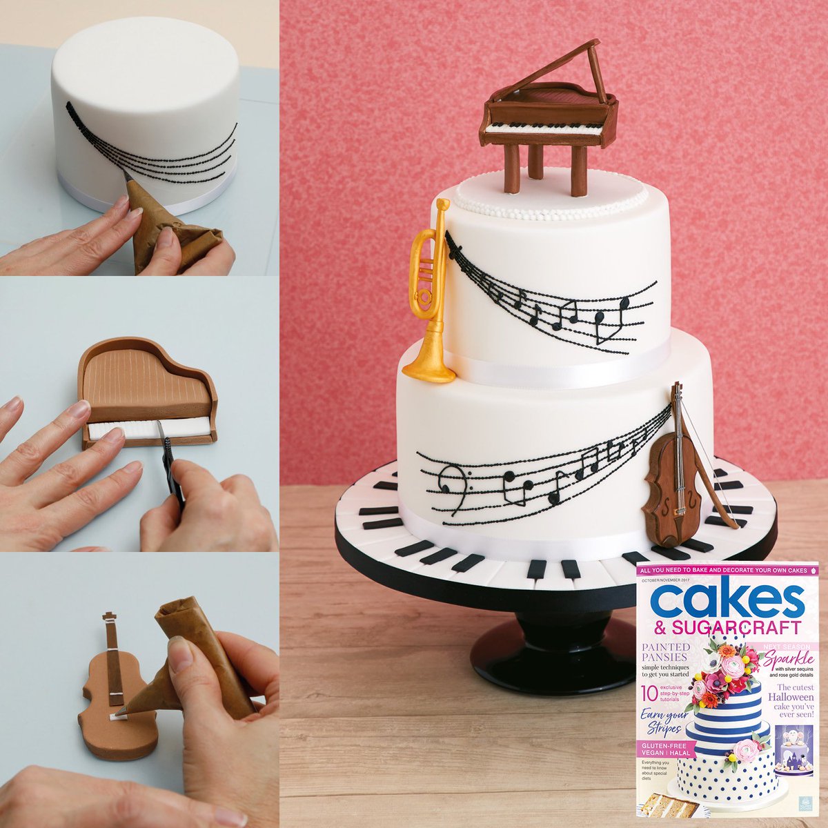 sugarcraftmag's tweet photo. Bring the proms to the party with this #cakeproject! Find out how to make this #musiccake by @SherryHostlerCA in the new issue. #sugarcraft https://t.co/X8xFWWfApg