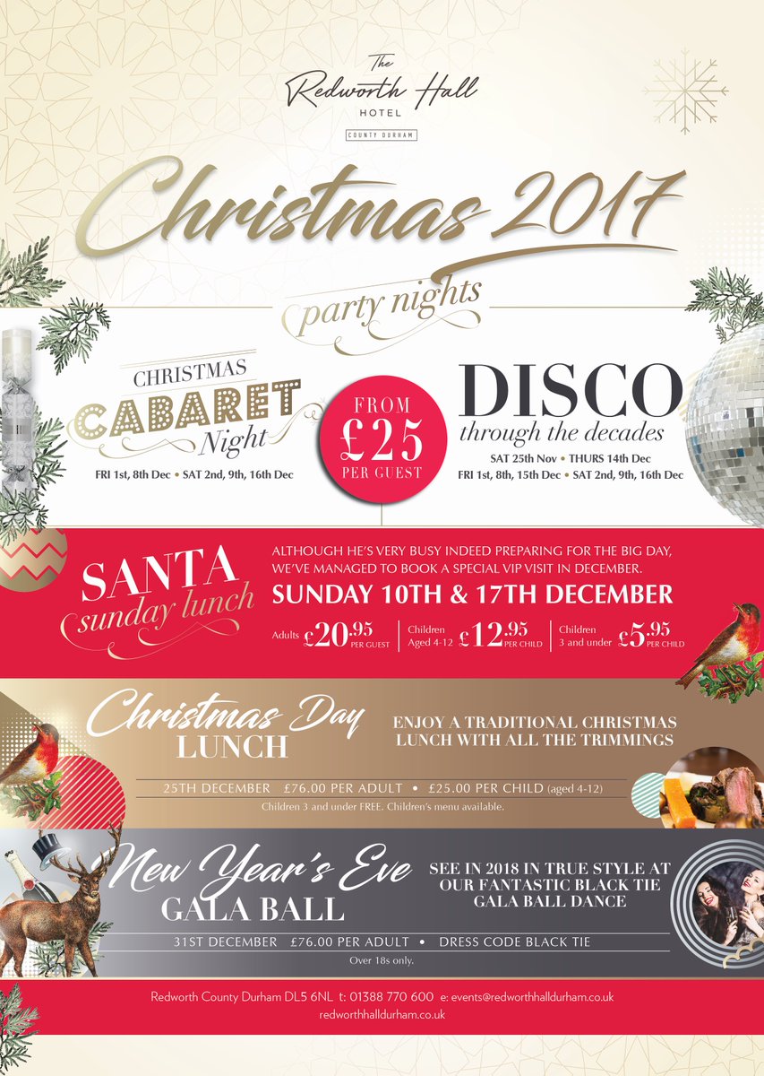 TheRedworthHall's tweet photo. Thinking about this years office party? Not sure what to do? No problem, why not join in on one of our join-a-party nights. Call 01388770600 https://t.co/4qToZXWETr