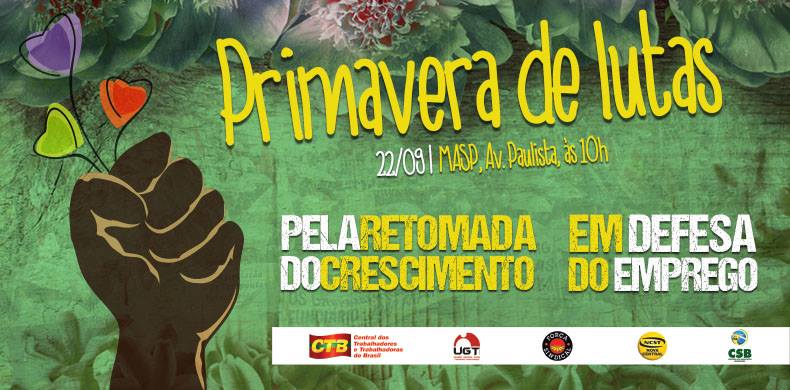 cesforma's tweet image. Primavera de Lutas: centrais realizam ato pela retomada do crescimento e em defesa do emprego: bit.ly/primaveradelut…