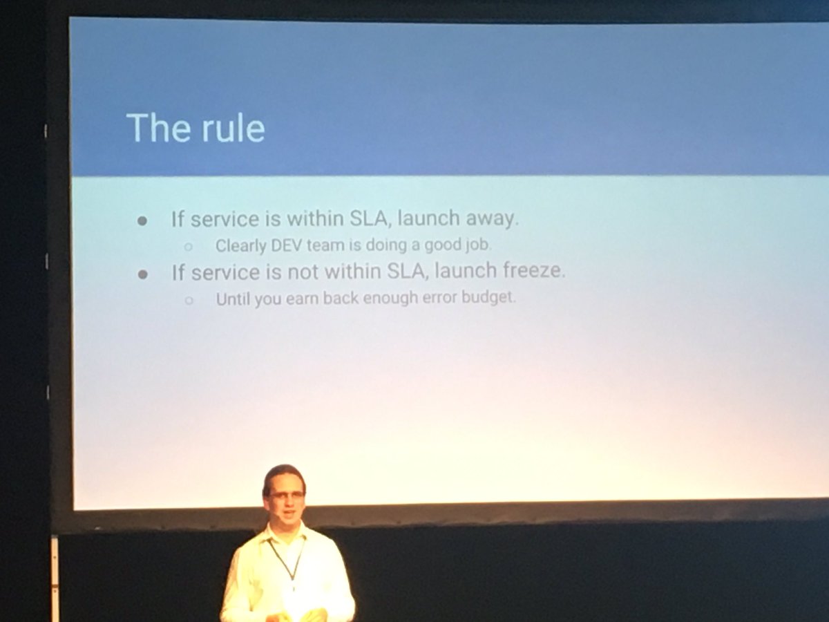 giiktwiit's tweet photo. Site reliability: Error budgets define the control loop. Yuri Petrov enlightens us at the #SwisscomSoftwareDay https://t.co/7qF8KM2lWW