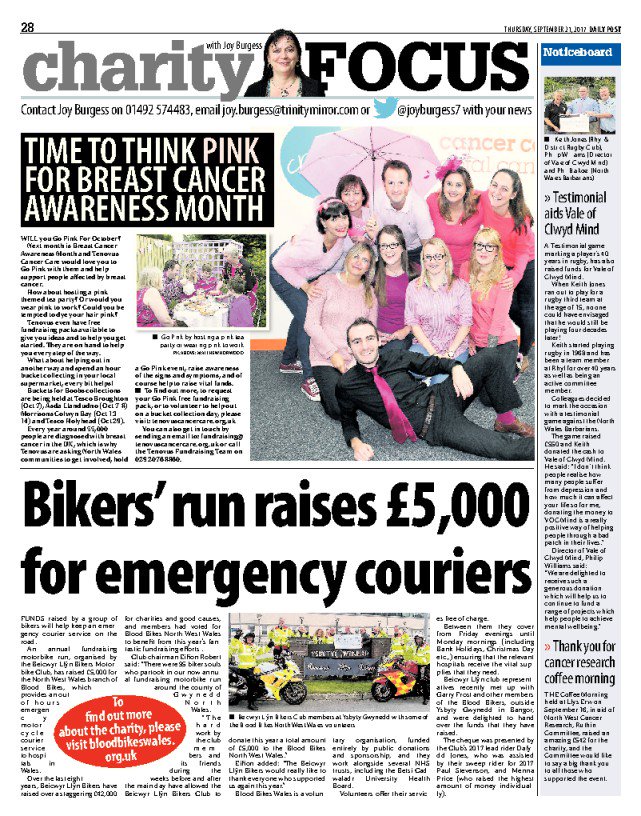 In this week's <a href="/dailypostwales/">DailyPostWales</a> Charity Focus, why <a href="/tenovuscancer/">Tenovus Cancer Care / Gofal Canser Tenovus</a> would love you to Go Pink in October  #BreastCancerAwarenessMonth