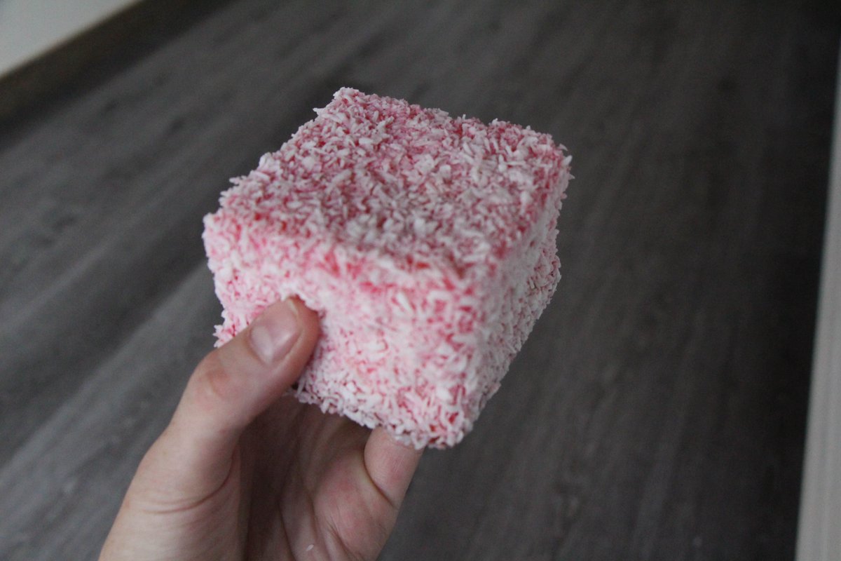 The lamington is know for curing homesickness #tasteslikehome #northshorepieco #kiwi #newzealand #tasteofnz